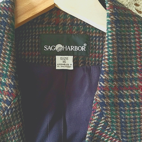 Vintage Wool Blend Checkered Blazer - Picture 5 of 13